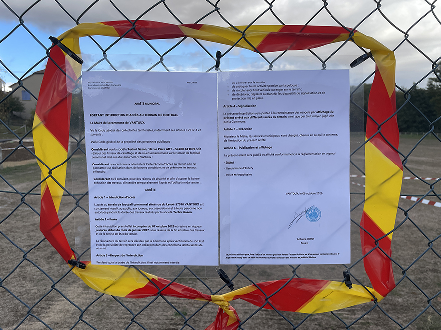 Travaux de réfection du terrain de la Lyre Sportive